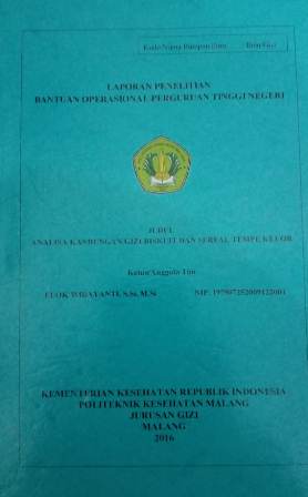 ANALISA KANDUNGAN GIZI BISKUIT DAN SEREAL TEMPE KELOR