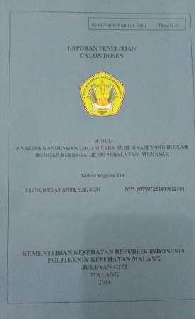 ANALISA KANDUNGAN LOGAM PADA BUBUR NASI YANG DIOLAH DENGAN BERBAGAI JENIS PERALATAN MEMASAK
